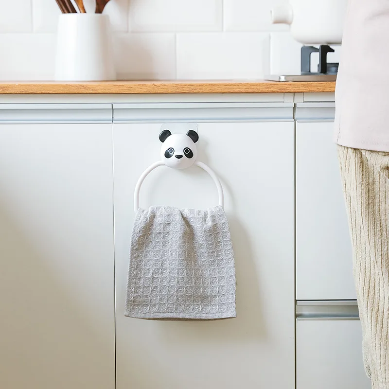 Cute Cartoon Animal Home Organizer Towel Rack Hanging Holder Bathroom Hanger Shelf For Kitchen Supplies Accessories - الصورة 4