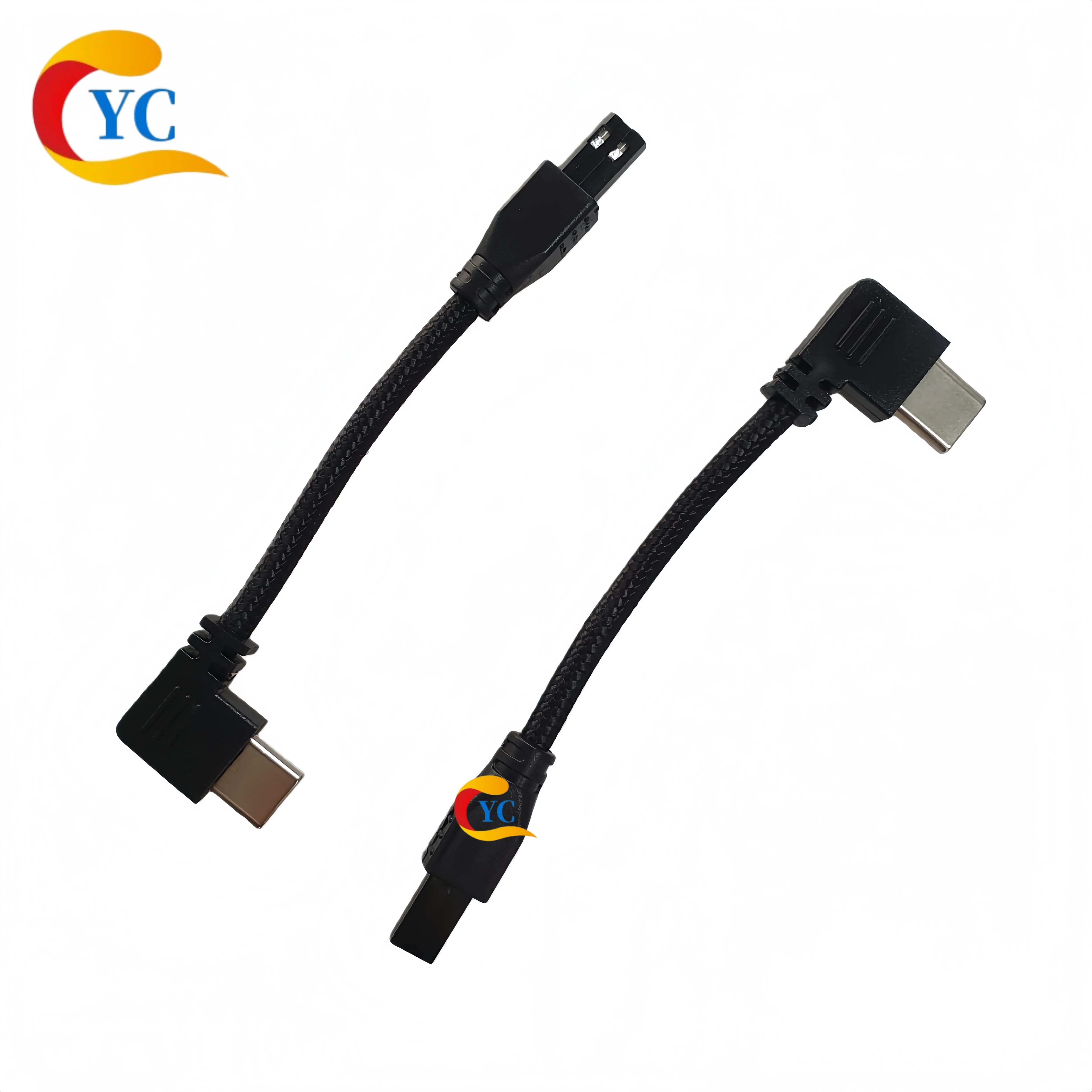 Mobile Phone Stand USB Type-C Magnetic Charging Cable with 90-Degree Male Connector + Jst Plug Terminal Cable 2P Male-Female Nylon Braided Fast Charging Cable Connector