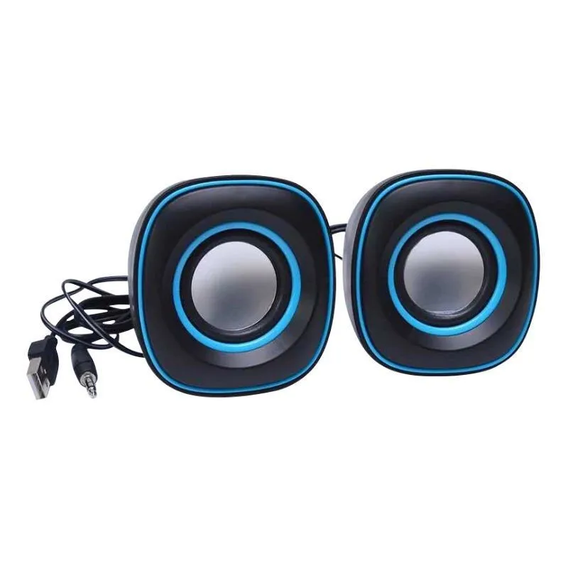 Wired speakers USB computer stereo desktop notebook mobile phone desktop multimedia mini installation gift special offer - الصورة 5