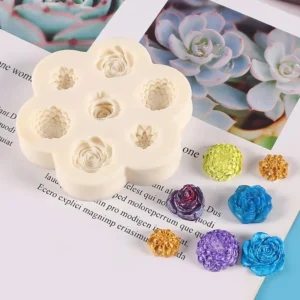 7cm Cake Mold Rose Multi Flower Heat-resistant Non-stick Silicone Quick Release Cookie Fondant Plaster Mold Kitchen Gadget Tools