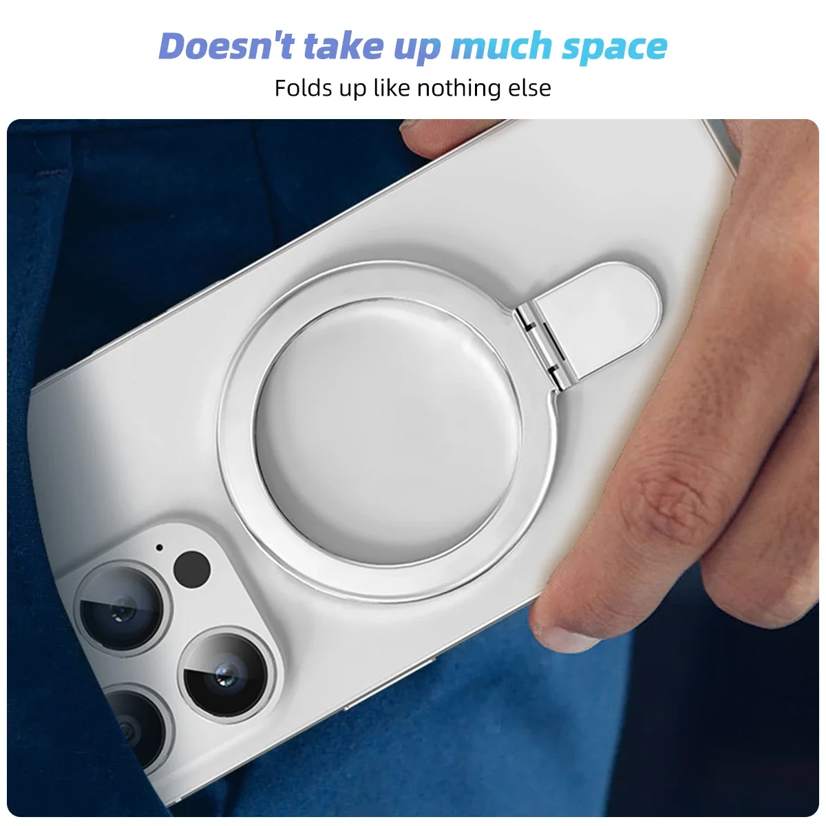 Rotatable Magnetic Phone Ring Holder for iPhone 15 14 13 12 Pro Max MagSafe Accessories Finger Ring Grip Stand For Magnet Case - الصورة 4
