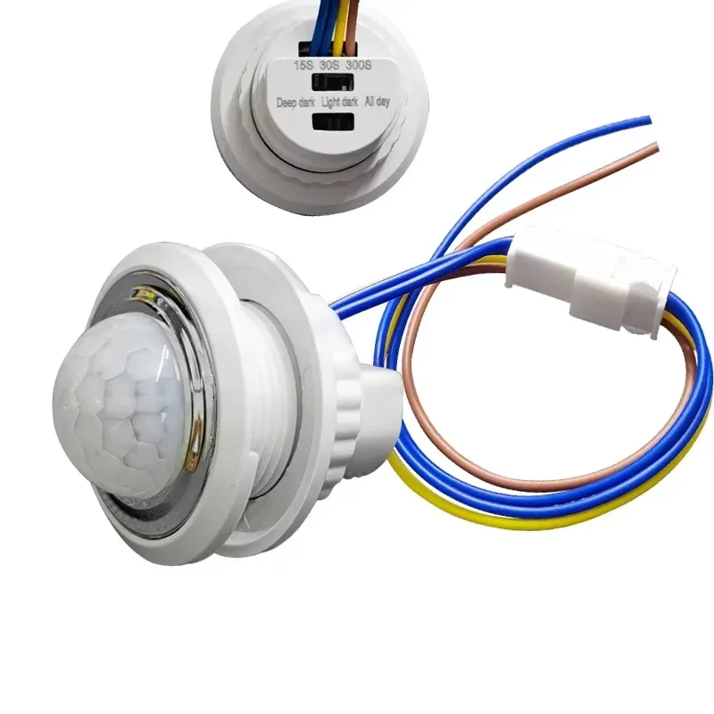 2PCS PIR Motion Sensor Detector Smart Switch Home Indoor Outdoor Infrared Light 110V 220V Time Delay Mode Adjust Lighting Switch - الصورة 6