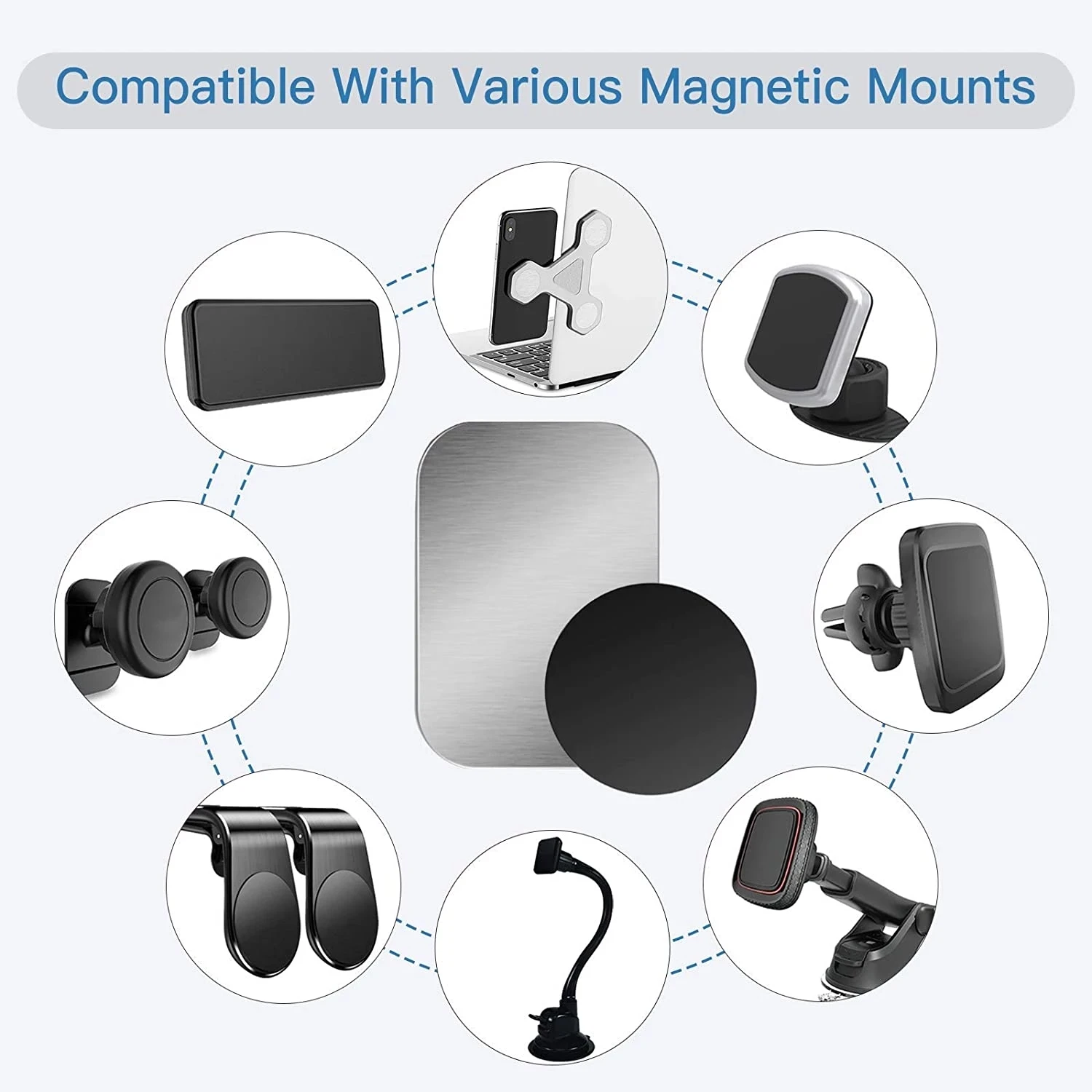 Metal Plate Sticker For Magnetic Car Phone Holder Universal Iron Sheet Disk Sticker Mount Mobile Phone Magnet Stand For IPhone - Image 5