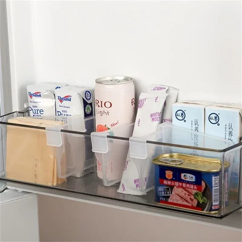 4-16PCS Refrigerator Storage Partition Board Retractable Plastic Divider Storage Splint Kitchen Bottle Can Shelf Organizer - الصورة 6
