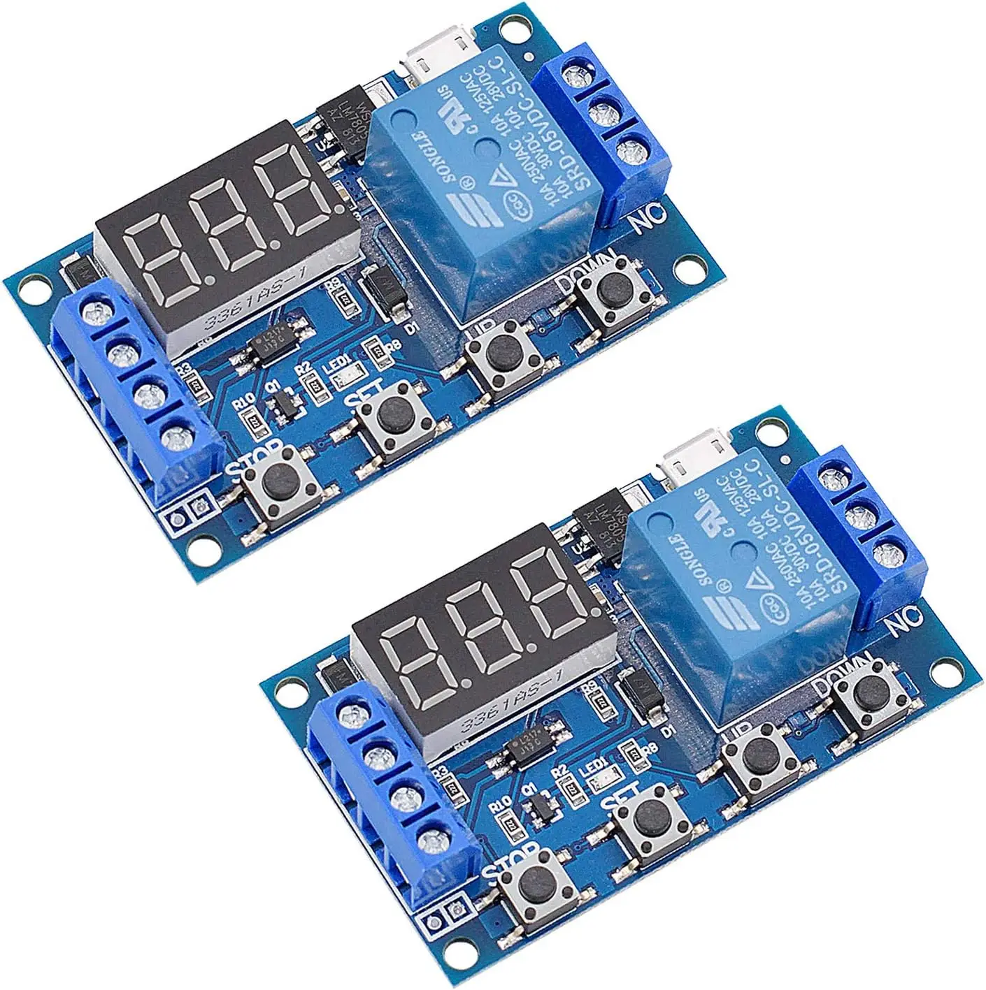 DC 6-30V Timer Relay Programmable Delay Relay Module Cycle Timer with LED Display / 5V Micro USB, Smart Home Controller