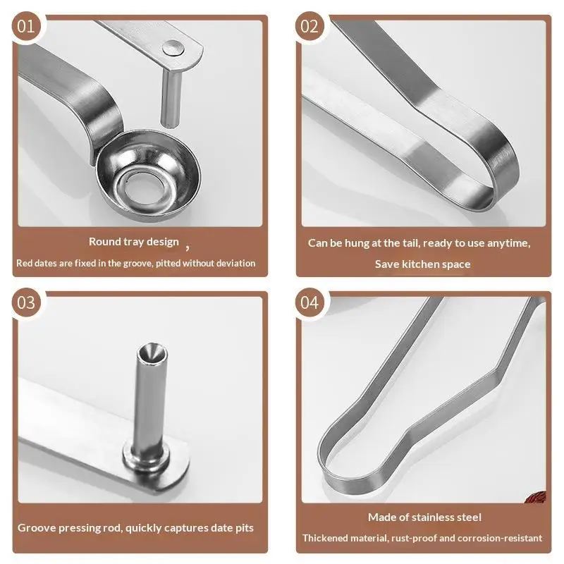Stainless Steel Cherry Seed Remover Cutter Kitchen Gadgets Vegetable Tool Apples Red Dates Corers Twist Fruit Core Remove Pit - الصورة 3