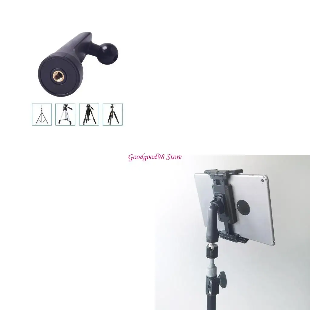 1/4in to 17mm Ball Mount Adapter for Tripod Selfie Grip Stand Phone Clip Holder