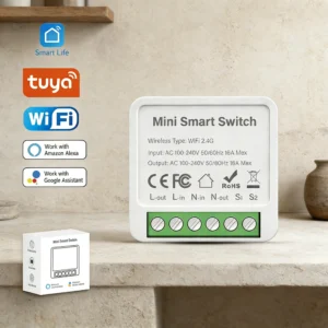 Tuya Smart WiFi Switch Module 16A 2-Way Control Mini Breaker Light Switch Timer Remote Control Compatible With Alexa Google