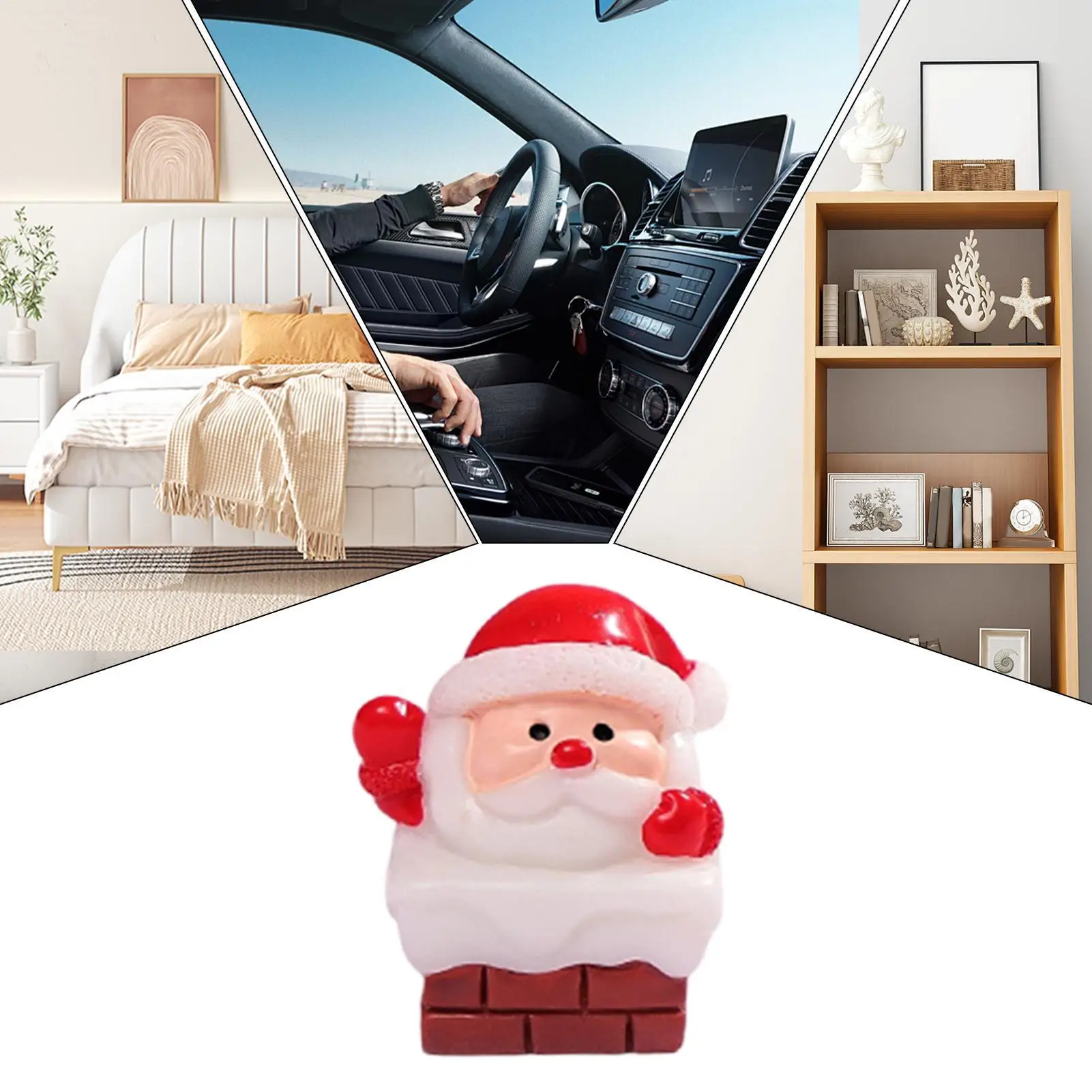 Mini Santa Figure Miniature Tabletop Christmas Decor Collectible Santa Claus Ornament For Bedside Shelf Kitchen Dining Table Car - الصورة 5