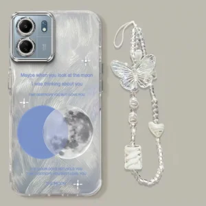 C65 Bright moon Plating Stand lanyard Phone Case For Poco C65 C55 X3 X3Pro X3NFC M6 M6Pro M5S M2 M2Pro Cover