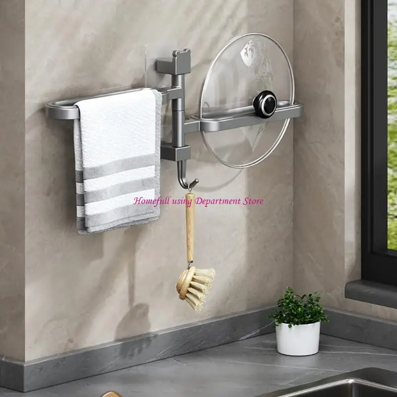 Multipurpose Towel Shelf Without Drilling Setups Decoration for Bathrooms Kitchens and Balconies Storage Solution - الصورة 5