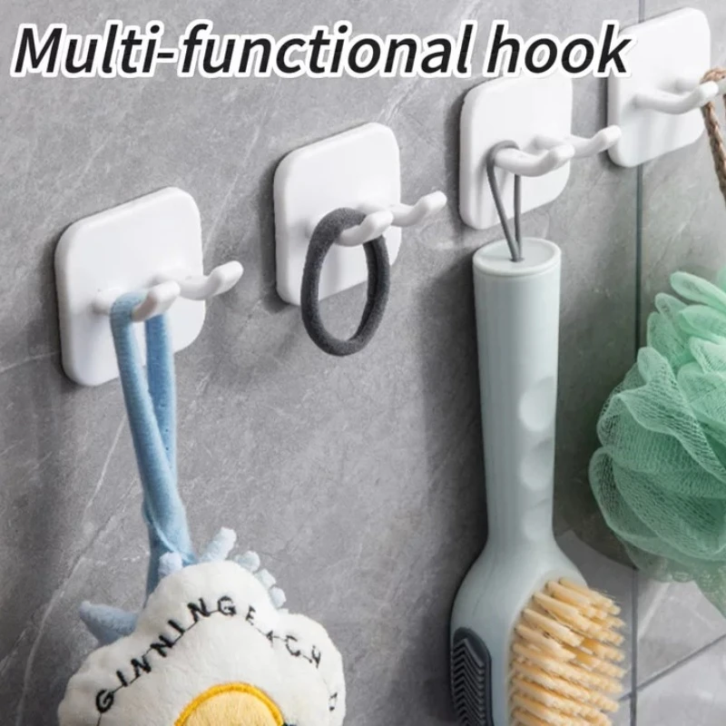 Sticker Hook Wall Hanging Kitchen Hanger Bathroom Razor Holder Men Shaving Cloth Hanger Adhesive Wall Hook Shaver Shelf Hooks
