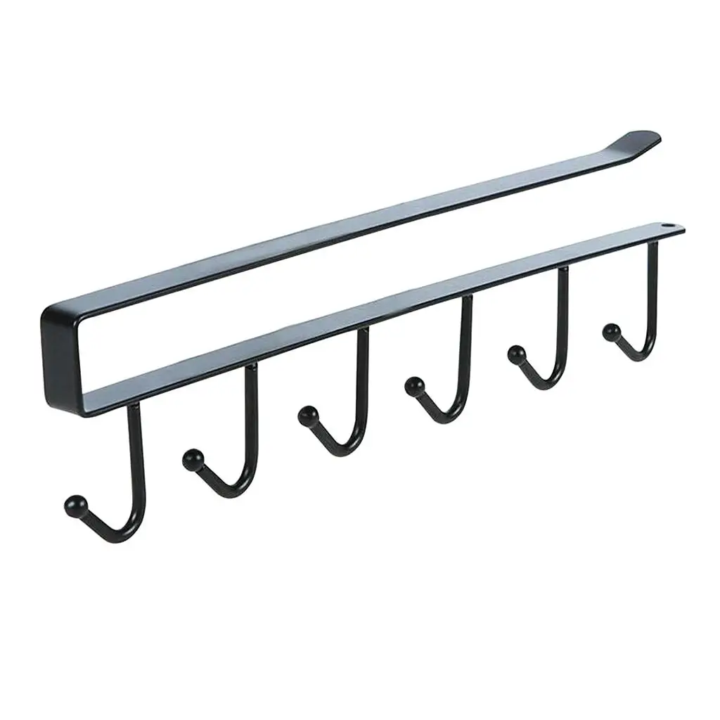 6 Hooks under Holder, Multi-functional Kitchen Utensil Shelf for - الصورة 2