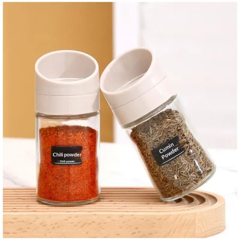 Spices Herb Salt Bottle With Rotating Lid for Kitchen Easy Access Seasoning Organizer Home Cooking Storage Solution