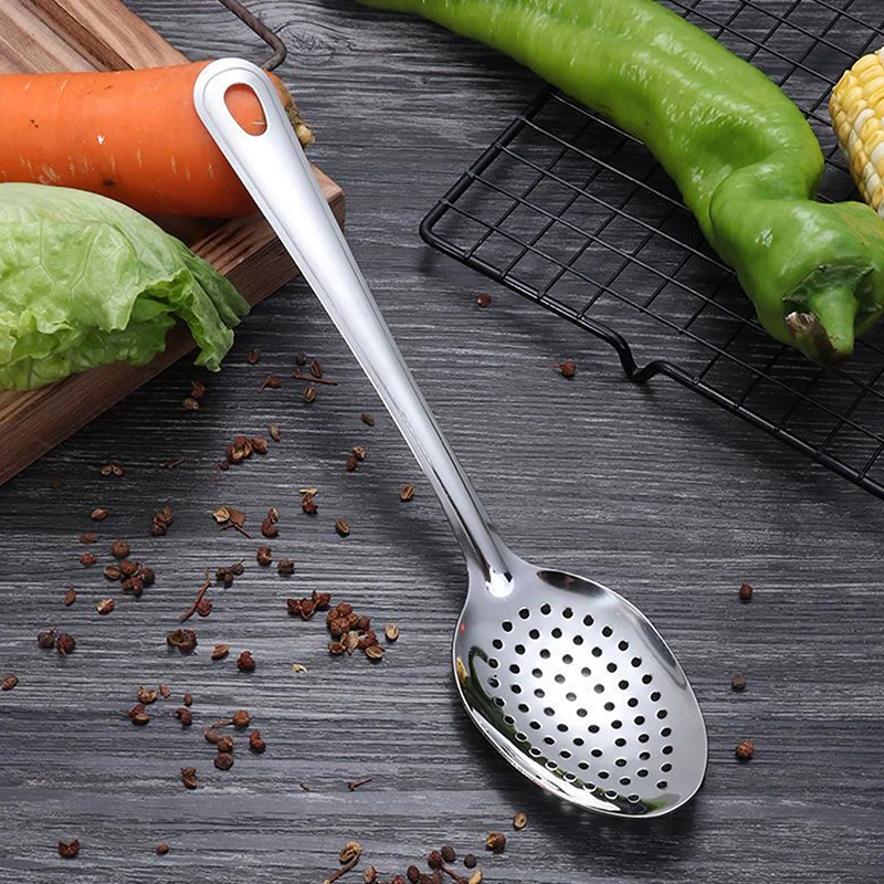 201 Stainless Steel Soup Spoon Colander Ladle Filter Strainer Food Skimmer With Handle Useful For Kitchen Gadgets Kitchenware - الصورة 2