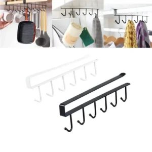 1pcs Kitchen Shelf Storage Clothes Hanging Organizer Cup Holder Glass Mug Holder 6 Hooks Storage Rack Kitchen Accessories