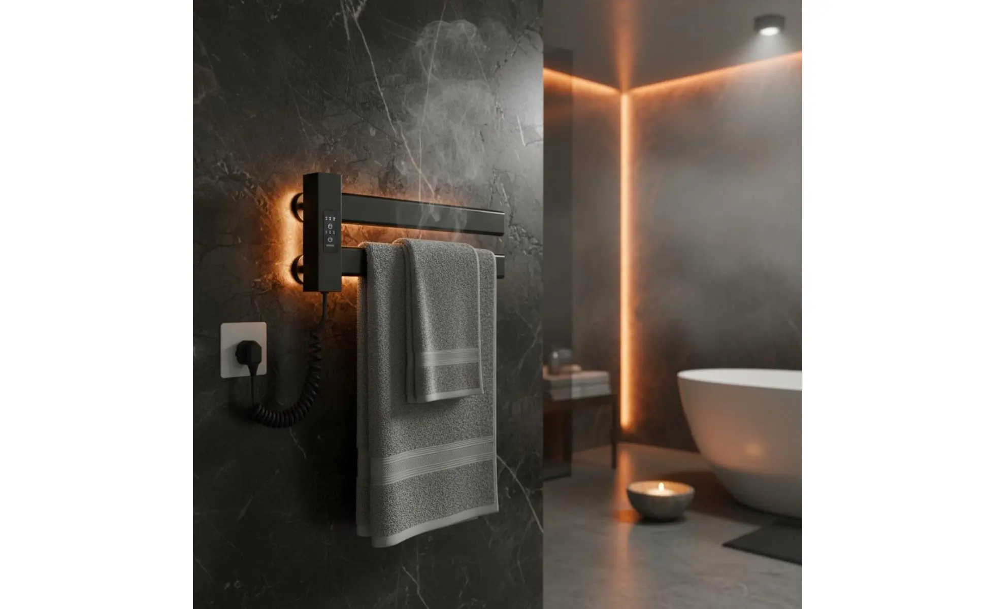 Smart Towel Heating Rack Quick Drying Electric Towel Warmer Bathroom Heater Timer Function Home Appliance IPX5 Waterproof