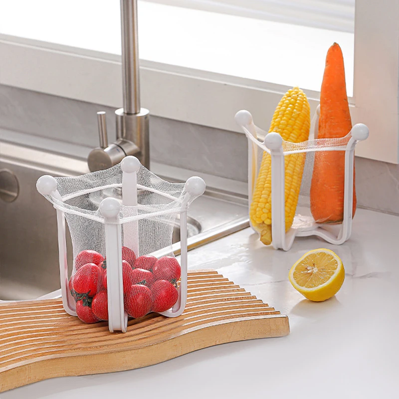 1PC Kitchen Sink Vegetable Fruit Drainer Basket Rack 50pcs Drain Strainer Kitchen Accessories Storage Sink Filter Shelf - الصورة 2