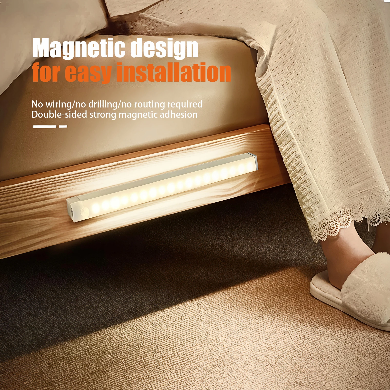 LED Motion Sensor Light Under Cabinet Light Wireless Night Light Closet Lamp Smart Wall-Mounted Body Induction Lamp home Decor