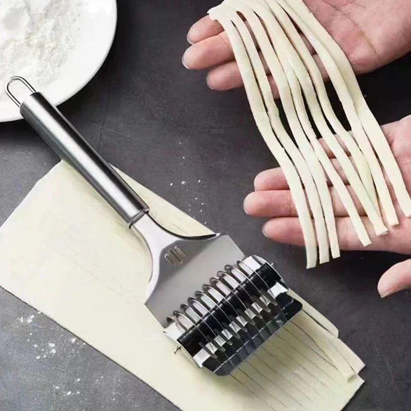 1Pcs Stainless Steel Manual Spaghett Cutter Pasta Machine Dough Noodles Maker Ginger Garlic Roll Crusher Kitchen Cooking Gadgets
