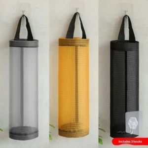 Innovative Wall-Mounted Bag Dispenser- Nylon Kitchen Organizer with Sturdy Grommets for Pantry.