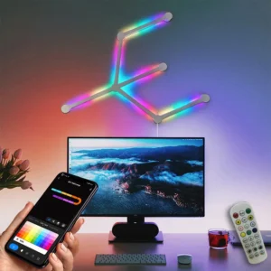 RGB Light Bar,Bluetooth APP Control for Music Rhythm Sync,DIY TV Backlight,Smart LED Wall Lamp for Game Room,PC Desk Decoration