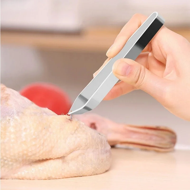 1pcs Fish Bone Tweezer Stainless Steel Bone Picking Removal Plucking Clamp Meat Tweezer Cilp Kitchen Gadgets Tools - الصورة 3