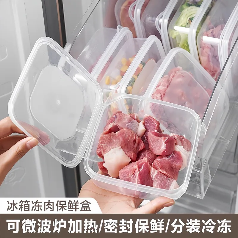 Fridge Storage Box Fridge Side Door Food Keep Fresh New Clear Container Kitchen Refrigerator Spices Organizer Accessories - الصورة 4