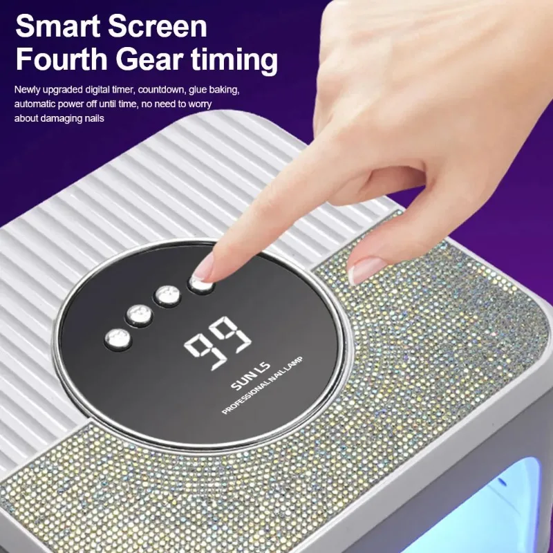 45LED High Power UV Nail Lamp for Gel Curing with LCD Smart Screen Nail Dryer Removable Base Pedicure Tool for Home Use - الصورة 3