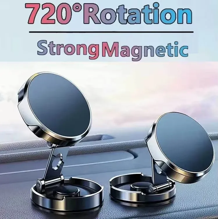 Strong Magnetic Mobile Phone Stand 720° Foldable Round Bracket Car Holder Support for Universal Phones Mount Holders In Car - الصورة 2