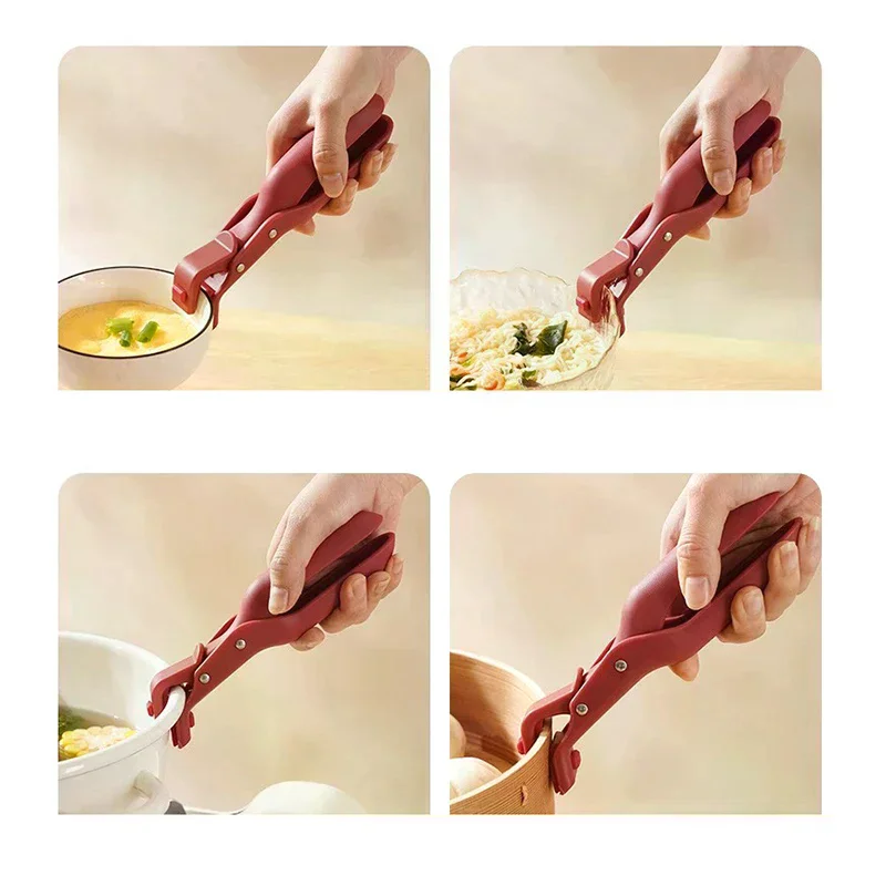 Bowl Spoon Dish Clamp Pot Pan Gripper Clip Hot Dish Plate Bowl Clip Tongs Anti-scald Non-slip Handle Kitchen Gadgets - الصورة 5
