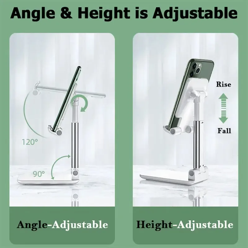 Foldable Mobile Phone Stand Adjustable Angle and Height with Silicone Pad Suitable for Desktop Tablet Ipad Portable Phone Holder - الصورة 3