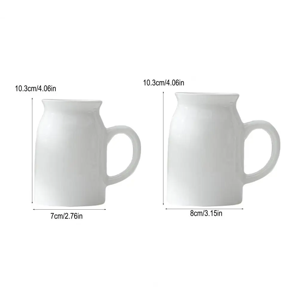 White Ceramic Pitcher Vase with Handle Rustic Decorative Farmhouse Flower Vase for Living Room Bedroom Kitchen Office Shelf Deco - الصورة 6