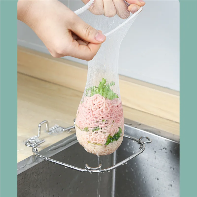 Sink Filter Drain Rack Stainless Steel Kitchen Sink Filter Mesh Bag Stand Waste Garbage Net Shelf Sink Corner Mesh Strainer - الصورة 2