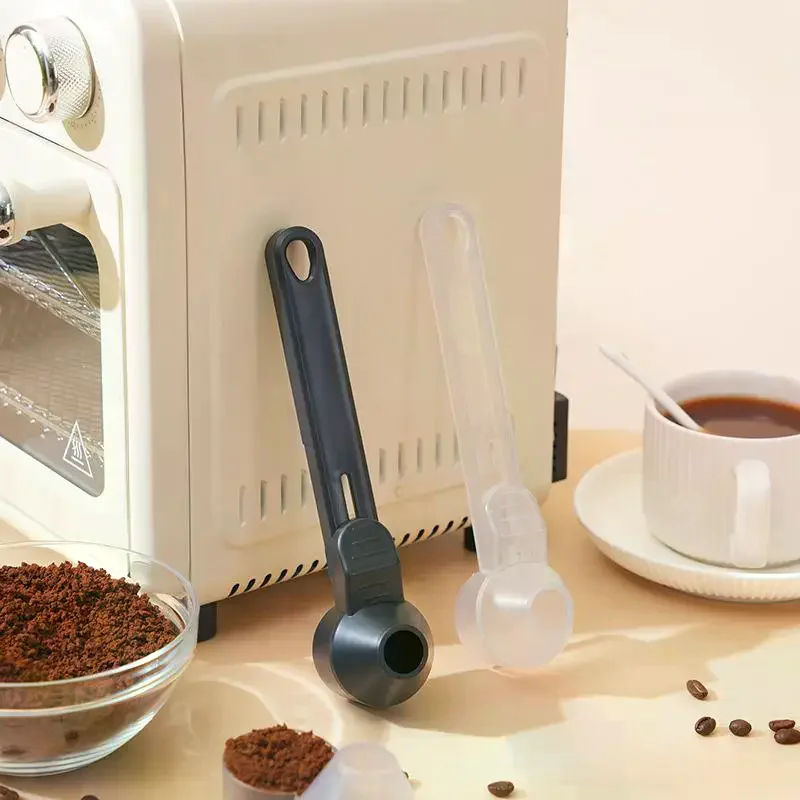 Spill-Proof Coffee Spoons Funnels Sliding Spoon Reusable With Longer Handle Coffee Scoop Measuring Spoon Funnel Kitchen Gadgets