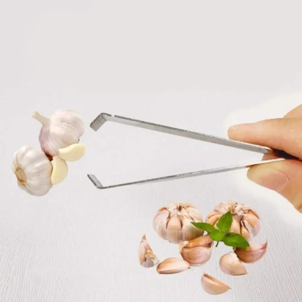 Kitchen Gadgets Stainless Steel Garlic Peeler Versatile Multifunctional Hair Plucking Clip Durable Manual Tweezers Home