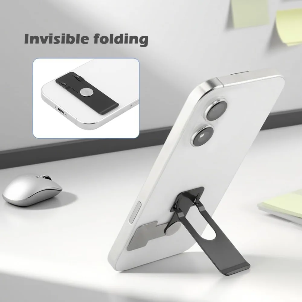 1-2PCS Ultra Thin Phone Laptop Stand Metal Mini Foldable Holder 360° Rotating Phone Bracket for Cell Tablets Portable Kickstand - الصورة 4