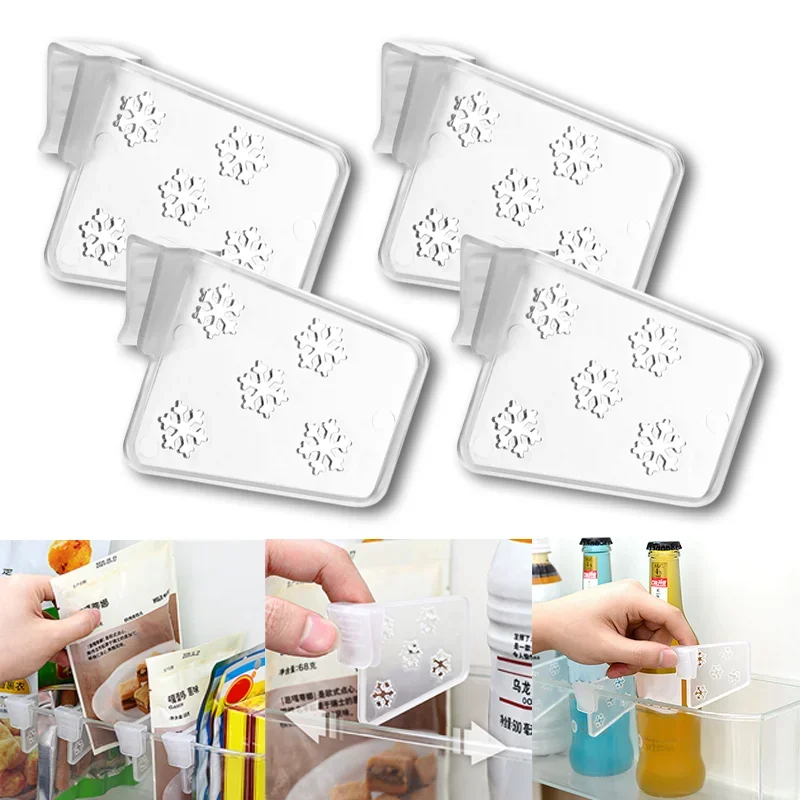 4/10Pcs Plastic Extendable Refrigerator Partition Fridge Shelf Dividers Clip Adjustable Separators Household Kitchen 칸막이 - الصورة 2