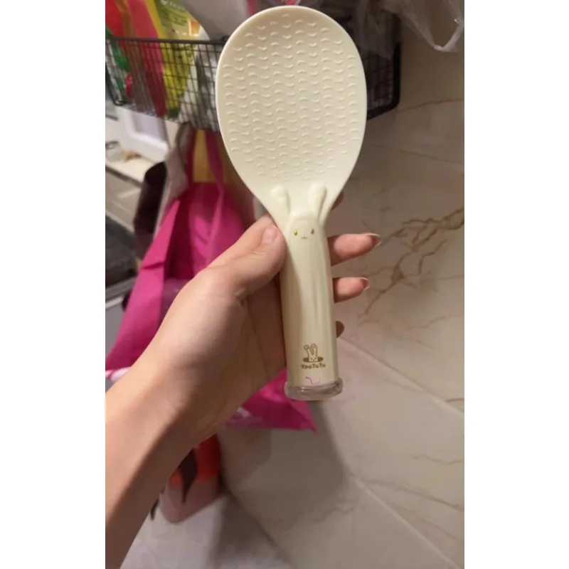 1pc rabbit cartoon decpration Rice Scoop Food Grade Plastic Non Stick Standing Kitchen Spoon Kitchen Tools Gadgets - الصورة 3