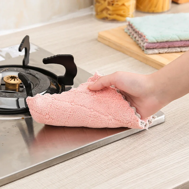 2pcs Super Absorbent Microfiber Cleaning Wiping Rag kitchen Dish Cloth Tableware Household Cleaning Towel Kichen Tools Gadgets - الصورة 2