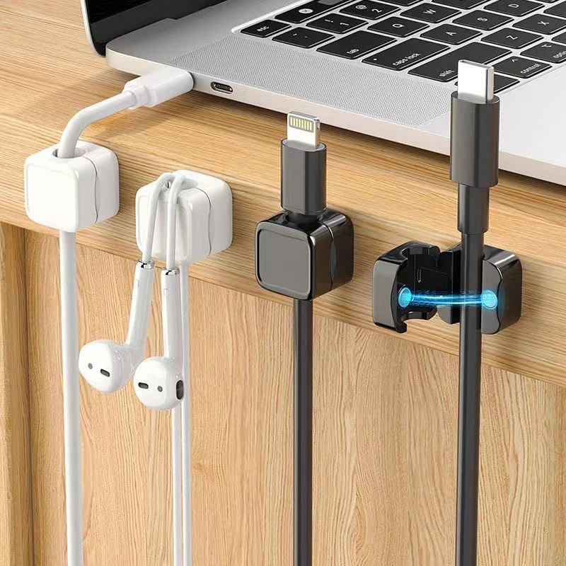 Magnetic Cable Organizer Cables Clips Adjustable Cord Holder Under Desk Cable Management Wire Keeper Home Office Kitchen Gadgets - الصورة 3
