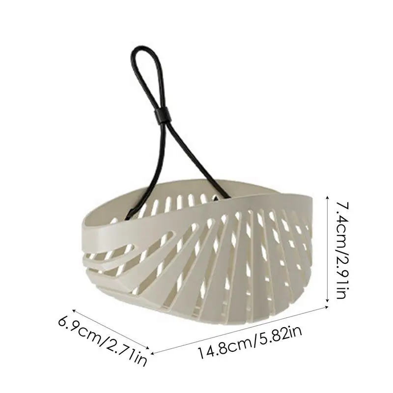 Sponge Holder For Sink Sink Basket For Sponges In Shell Shape Kitchen Sink Shelf With Lanyard Soap Sponge Drain Rack For - الصورة 5