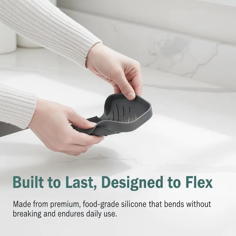 Non-slip Silicone Organizer Tray For Kitchen And Bathroom Anti-drop Storage Solution - الصورة 3