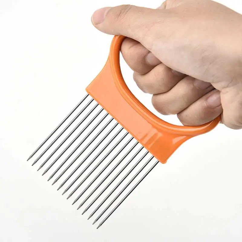 Shrendders & Slicers Onion Cutter Vegetables Slicer Tomato Cutting Aid Holder Guide Slicing Kitchen Accessories Gadgets - الصورة 3