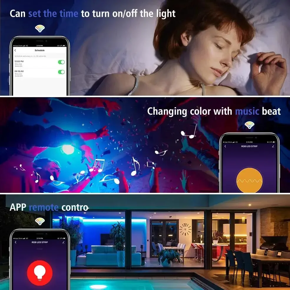 Light Strip Controller 4Pin RGB Light Strip Smart Home IR Bluetooth WIFI Remote Control 24keys 12V/5v for 2835/5050 RGB Strip - الصورة 6