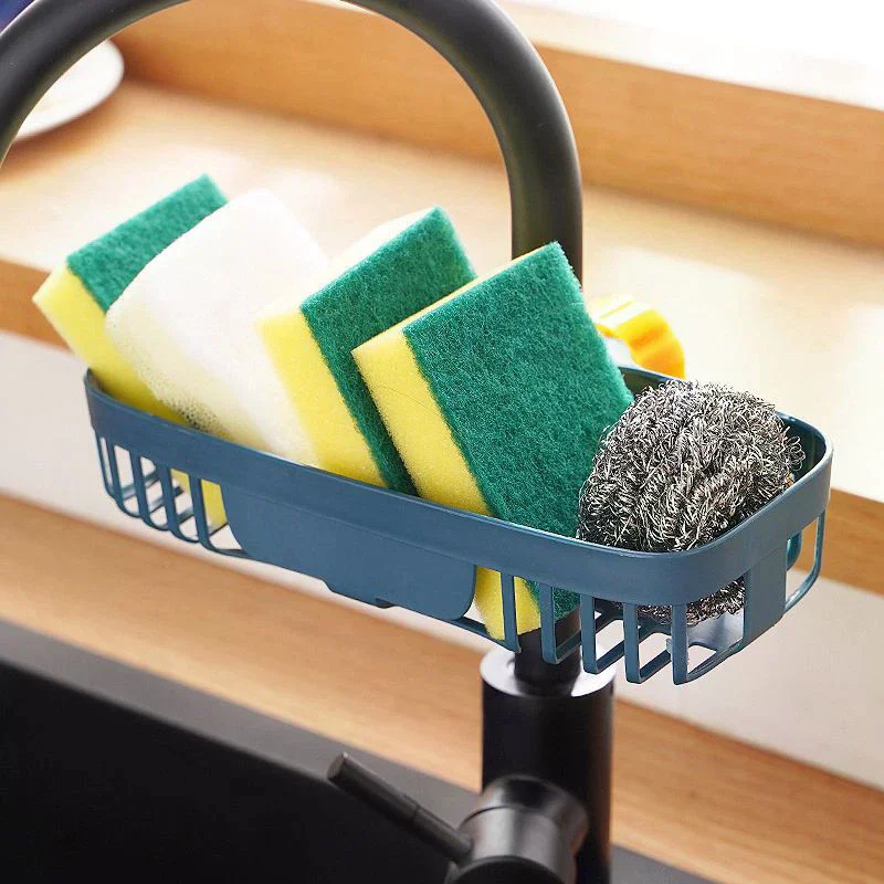 Adjustable Sink Drain Rack Sponge Storage Faucet Holder Soap Drainer Shelf Basket Organizer Kitchen Bathroom Accessories - الصورة 2