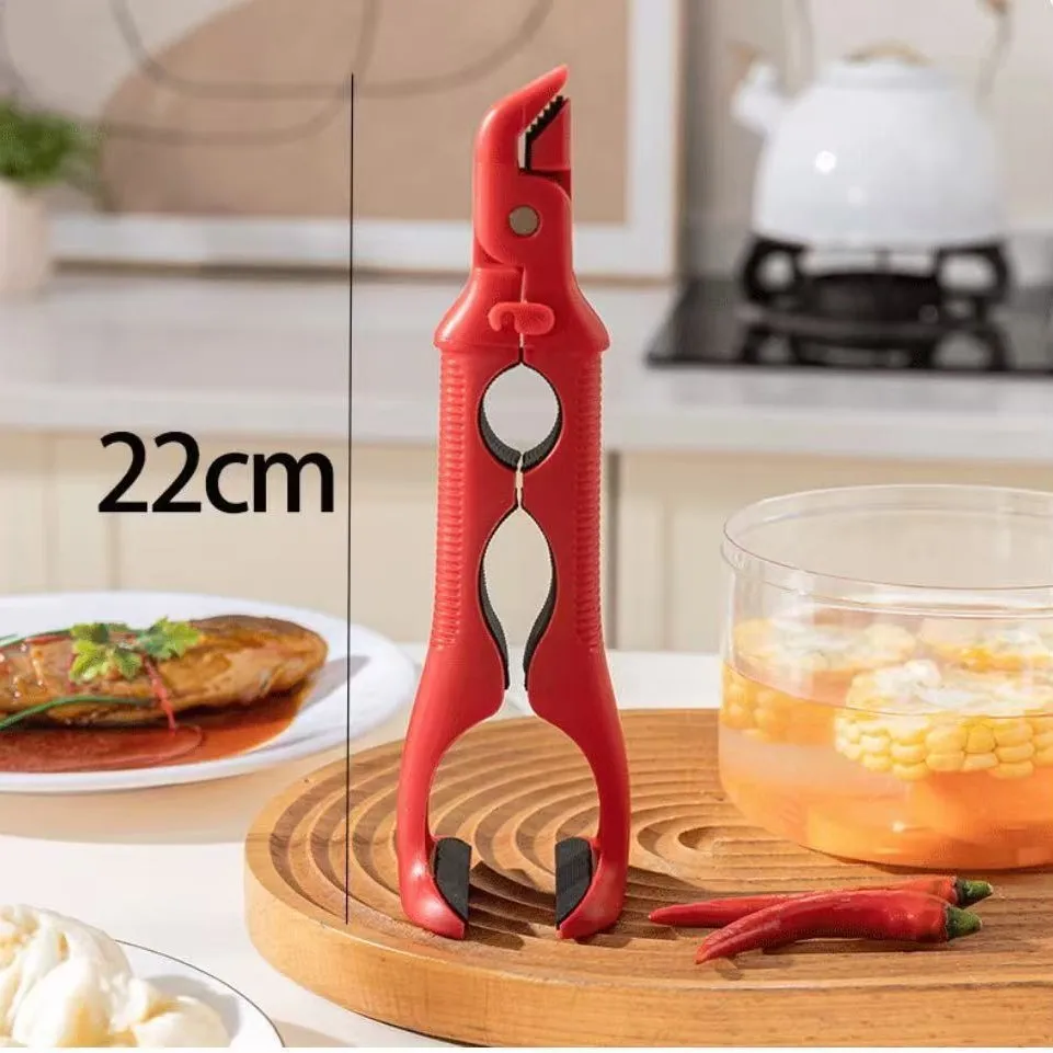 1PC Silicone Anti-Burn Kitchen Gadget Pot Holder Lifter Dish Bowl Protective Anti-Scalding Clip Accessory - الصورة 6