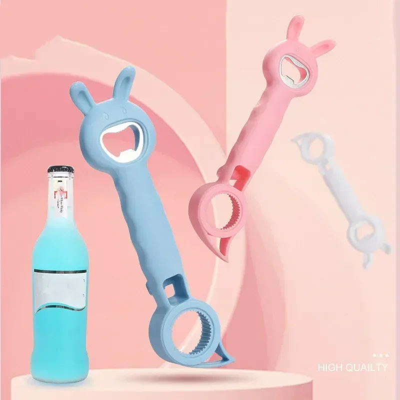 4 In 1 Beer Bottle Opener Multi-purpose Beverage Jar Can Bottle Cap Opener Plastic Corkscrew Dining Bar Gadgets Kitchen Tool New - الصورة 3