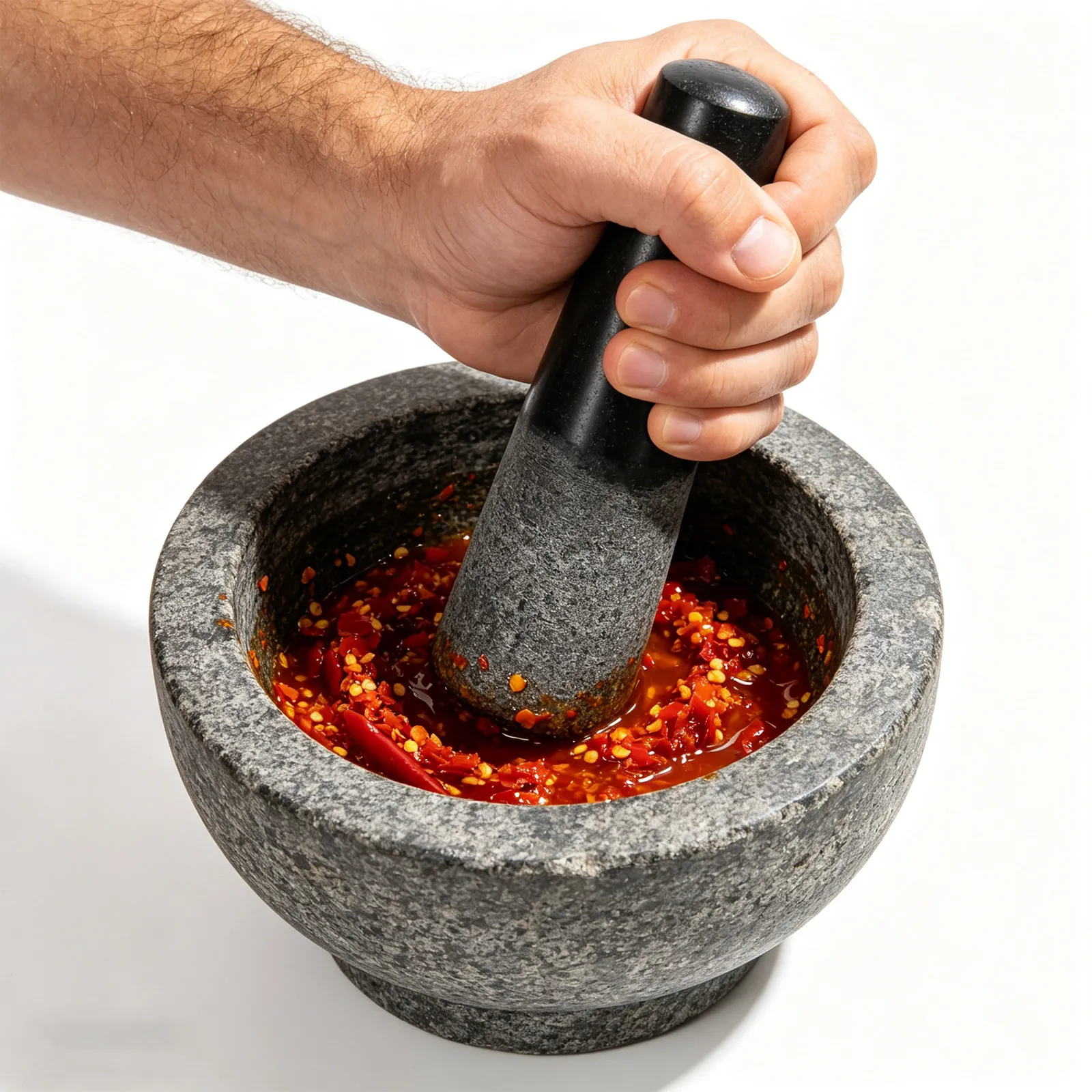 Granite Pestle 5.3 Inch for Mortar Bowl Stone Food Grinder Stick Manual Garlic Pounder Masher Spice Grinding Tool Kitchen
