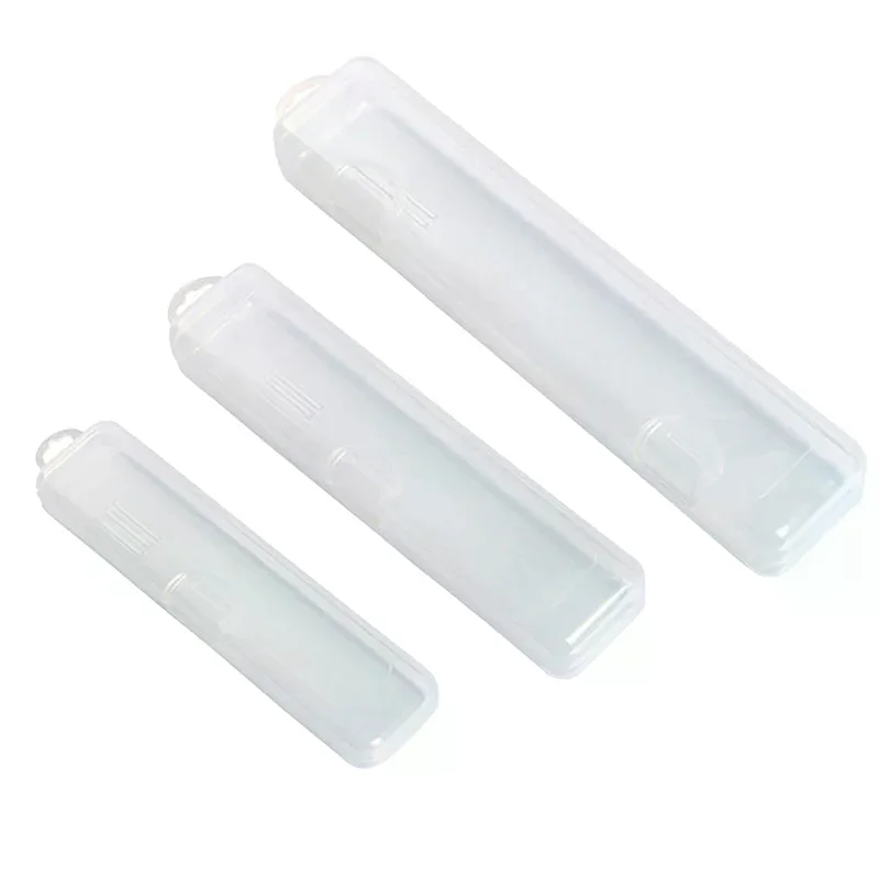 Portable Makeup Brush Organizer Eyebrow Pencil Tableware Chopsticks Transparent With Cover Storage Box Kitchen Accessories - الصورة 5